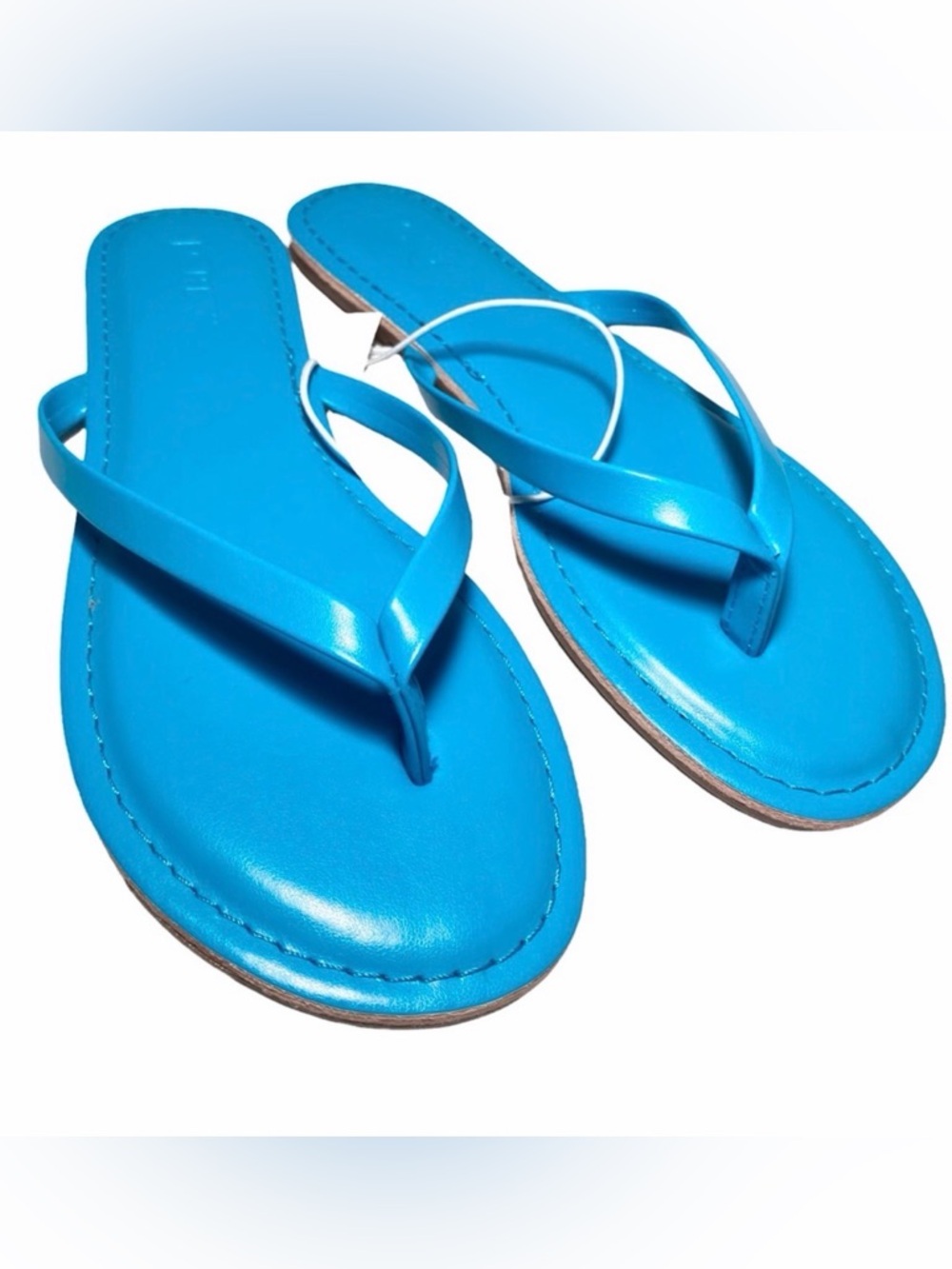 J. Crew Sandals 6 Easy Summer Flip-Flops Azure Pool AO017
